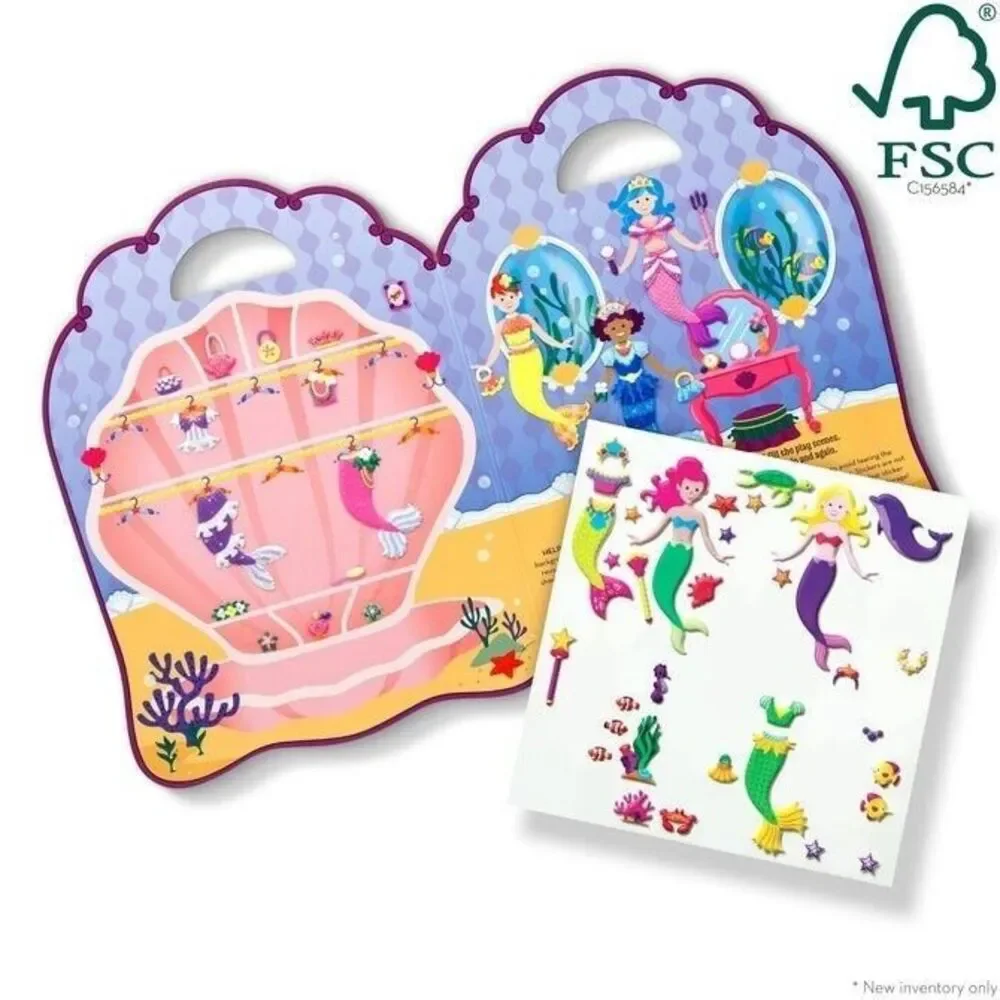 Melissa & Doug Dress Up Reusable 65 Puffy Sticker Play Set w/ Fold & Go Scenes